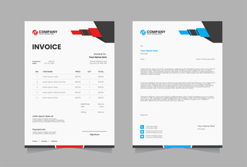 Letterhead and invoice vector template