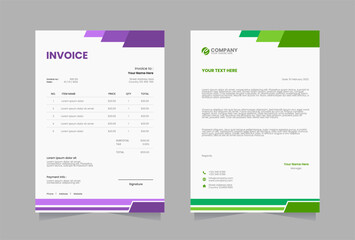 Obraz premium Letterhead and invoice vector template