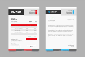 Letterhead and invoice vector template
