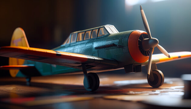 paper craft art style of a plane