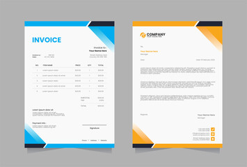 Letterhead and invoice vector template