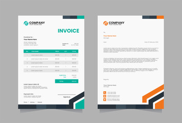 Letterhead and invoice vector template