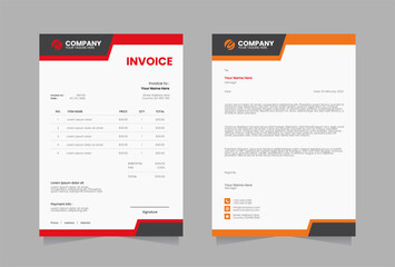 Letterhead and invoice vector template