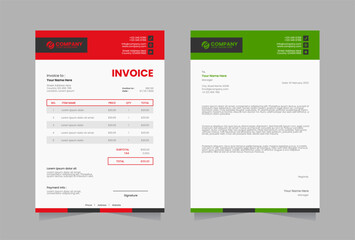 Letterhead and invoice vector template