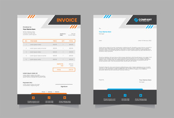 Obraz premium Letterhead and invoice vector template