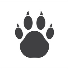 Paw vector icon. Animal paw icon. Dog and cat paw sign. Paw print symbol. Pet concept pictogram. UX UI icon