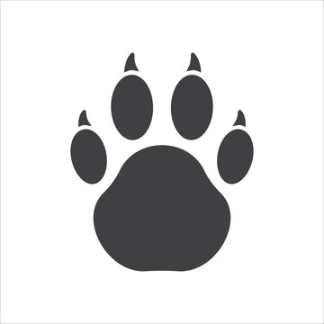 Paw vector icon. Animal paw icon. Dog and cat paw sign. Paw print symbol. Pet concept pictogram. UX UI icon