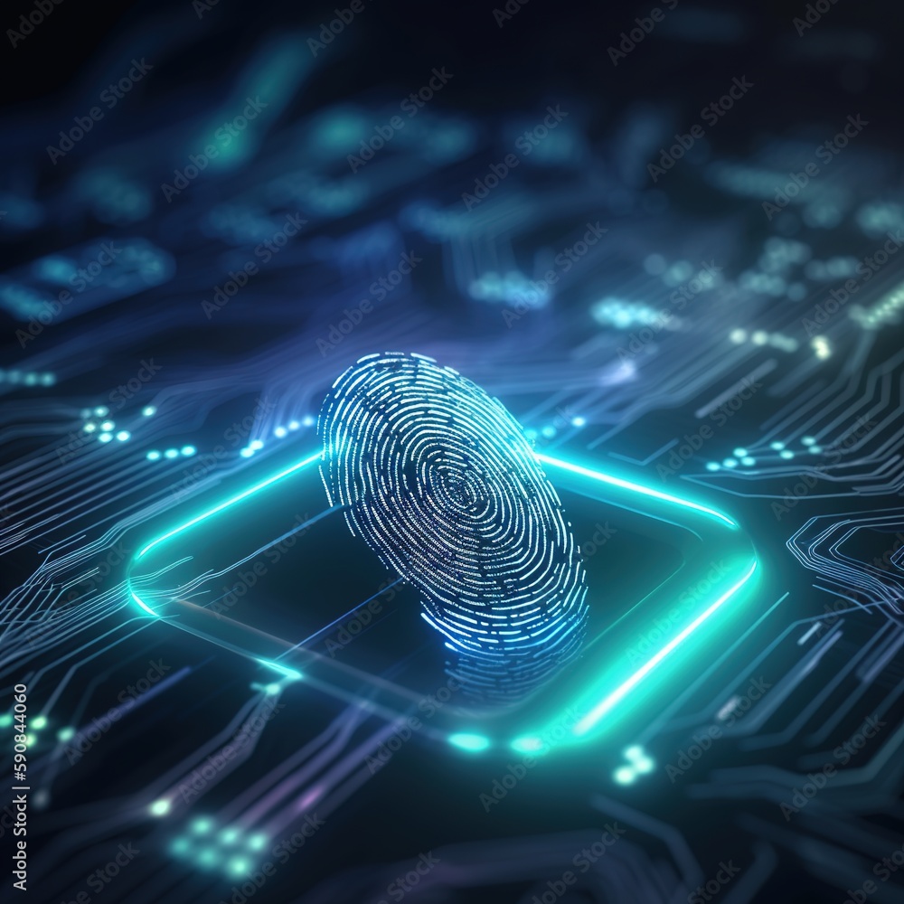Poster fingerprint identification to access personal financial data. generative ai
