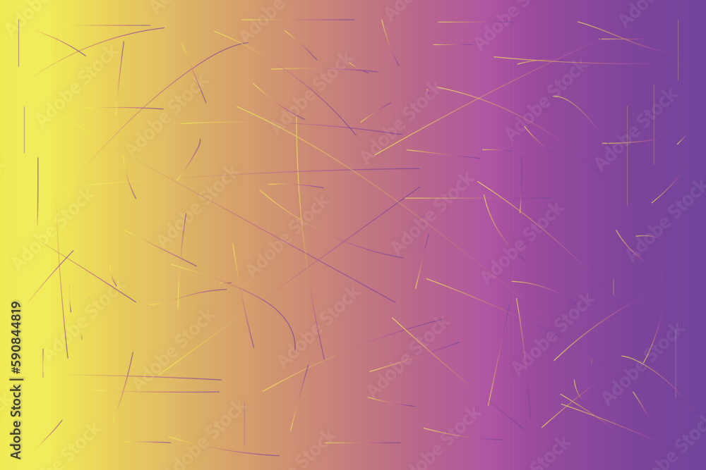 Poster abstract yellow and purple gradient background with lines