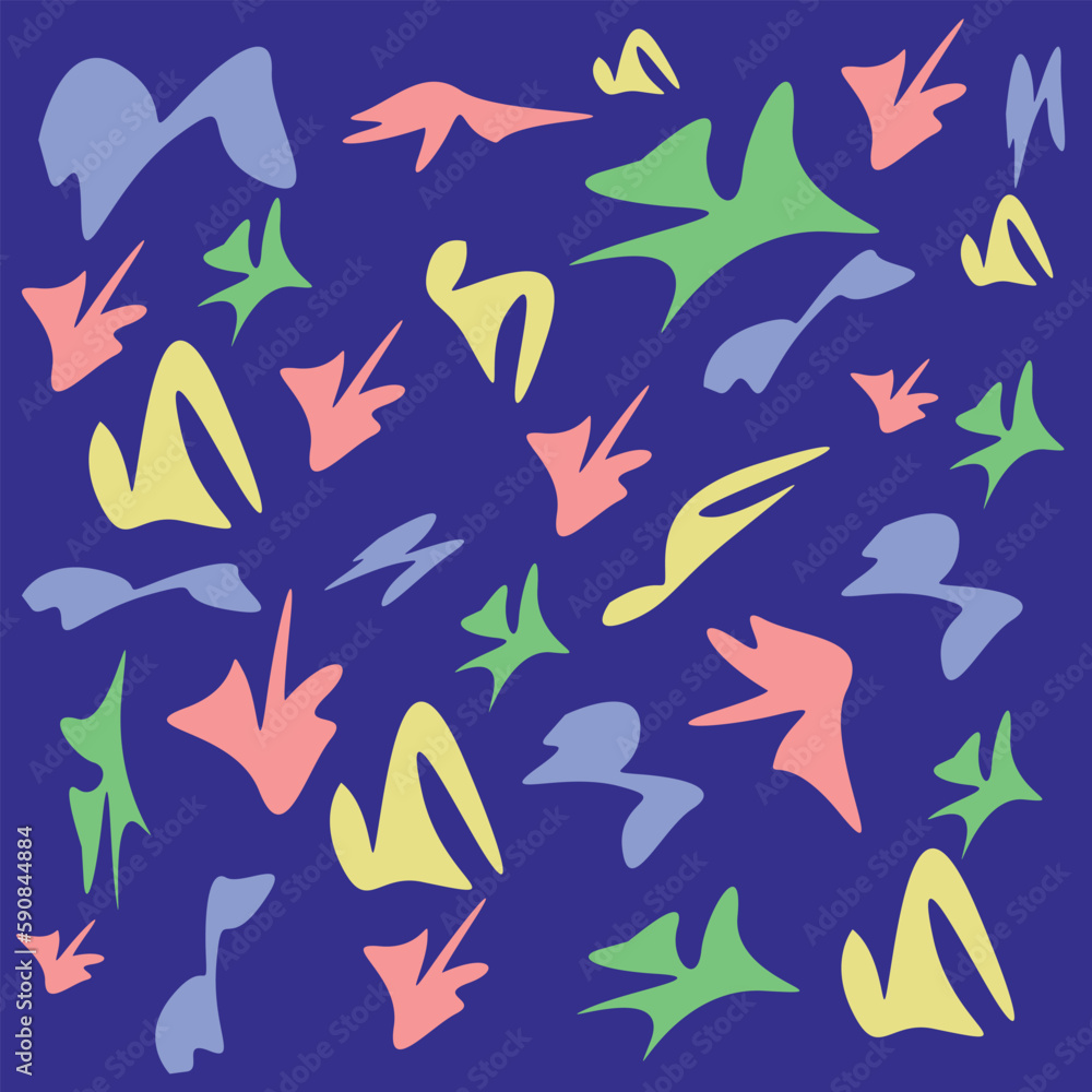 Poster abstract shapes seamless pattern background vector illustration