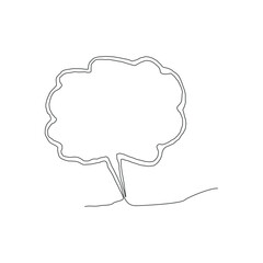 Continuous line drawing of chat bubble. Speech bubble vector illustration.