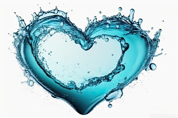 heart-shaped splash of water. Generative AI