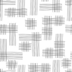 simple minimalism graphic lines. Seamless geometric pattern on a white background for fabric, packaging, bedding, cover.