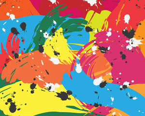 Naklejka na ściany i meble colorful Brush strokes grunge pattern abstract style background