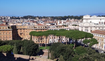 Fototapeta na wymiar Vistas de la ciudad de Roma desde el castillo Sant'angelo.