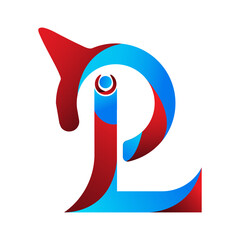 Obraz premium Free vector letter PL colorful or gradient logo in your company