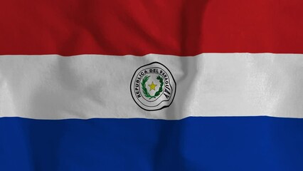 Paraguay flag Seamless loop animation of the Italy flag. 4K. 3d animation Flag.