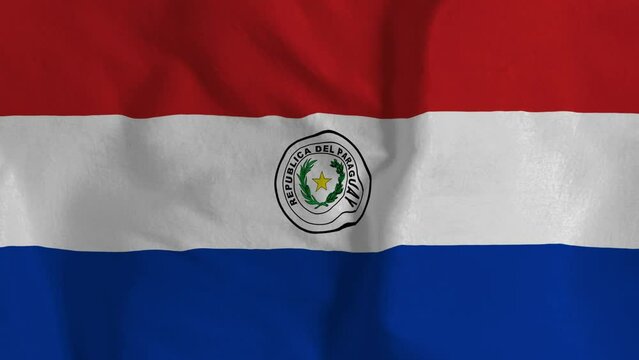 Paraguay flag Seamless loop animation of the Italy flag. 4K. 3d animation Flag.