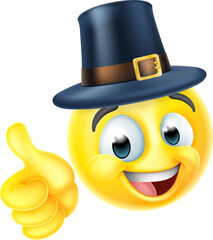 Thanksgiving Pilgrim Emoticon Emoji Cartoon Icon