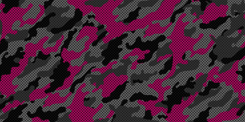 vector camouflage pattern for clothing design. Pink camouflage military pattern © Osipov Art