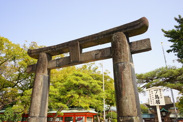 Torii Gate of Hakozaki-gu in Fukuoka, Japan - 日本 福岡 筥崎宮 鳥居	
