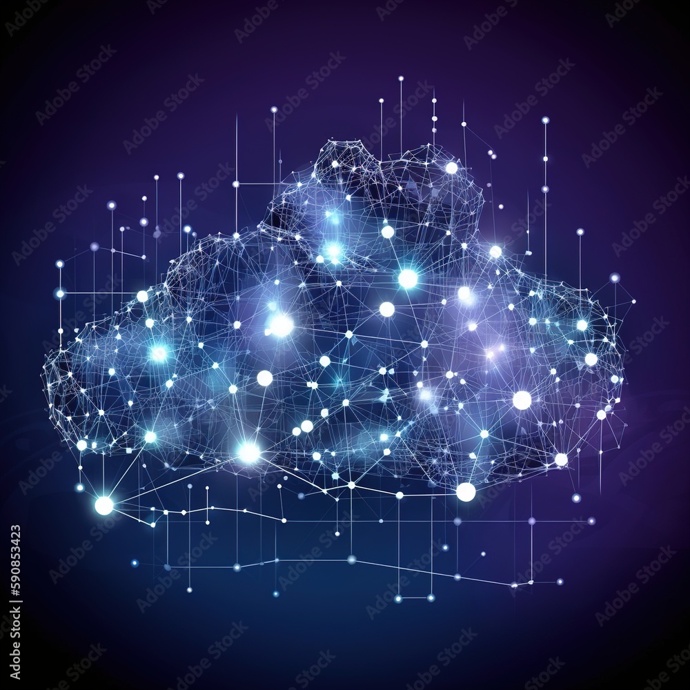 Poster cloud computing storage and data transfer cloud network , cloud technology. networking and internet 