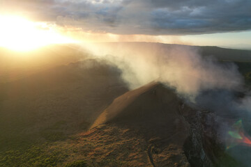 Volcanic gas cover Nicaragua landscape