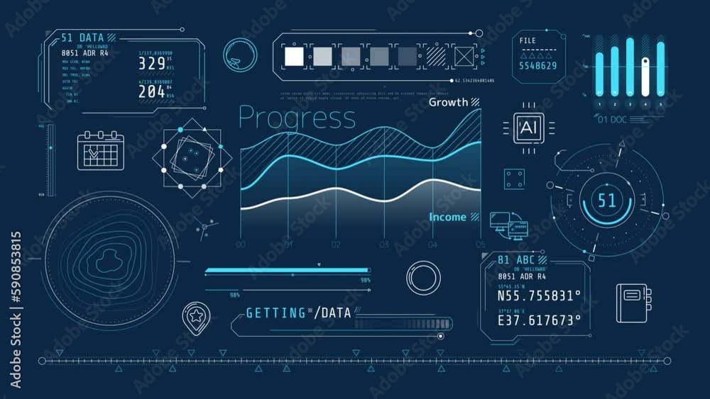 Poster animated infographics on the theme of getting geolocation data.