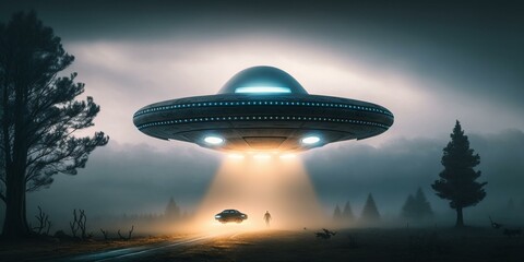 Obraz na płótnie Canvas Credible Modern UFO Sightings Around the World: A Glimpse into the Unknown Phenomena of the Universe 