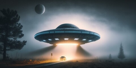 Fototapeta na wymiar Credible Modern UFO Sightings Around the World: A Glimpse into the Unknown Phenomena of the Universe 