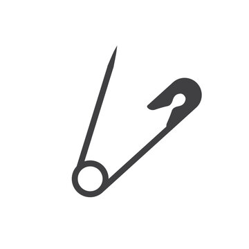 Safety pin icon. Safety pin vector sign. Safety pin flat symbol pictogram. UX UI icon