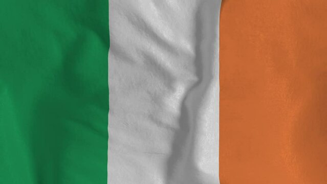 Ireland flag 4K. Seamless loop animation of the Ireland flag. Country symbol.