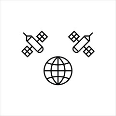 Satellite icon. Satellite flat sign design. Satellite symbol pictogram. UX UI icon