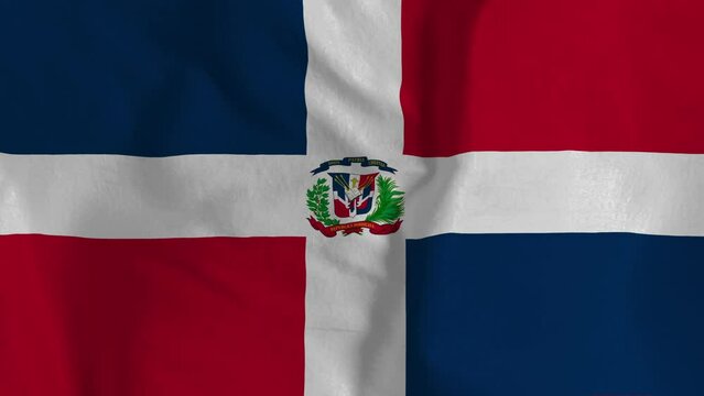 Dominican Republic flag 4K. Seamless loop animation of the Dominican Republic flag. Country symbol.