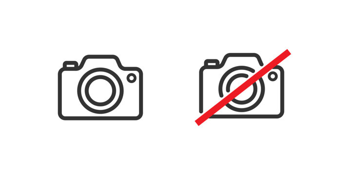 Not to take photo camera icon with editable line.