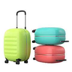 3D suitcase. Travel bag. 3D illustration.