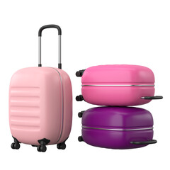 3D suitcase. Travel bag. 3D illustration.