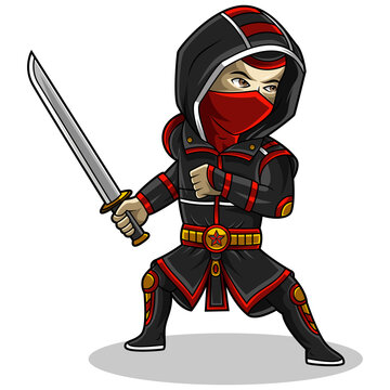 Ninja chibi mascot logo design
