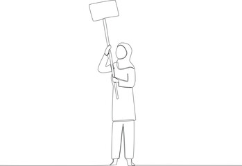 A woman took part in the campaign. Vote one-line drawing