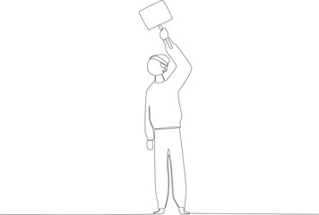 A man joins the presidential campaign of his choice. Vote one-line drawing