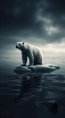 Fototapeta na wymiar AI The Impact of Global Warming on Polar Bears