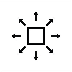 Resize vector icon. Scale flat sign design. Expand tool symbol. Maximize pictogram icon. UX UI icon