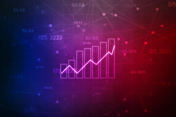 2d rendering Stock market online business concept. business Graph 
