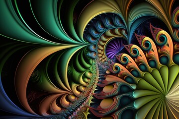 Digitally generated image, colorful fractal, 
