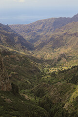 View of the Benchijigua valley (La Gomera) from the Los Roques viewpoint