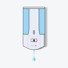 Soap Dispenser Vector Icon Illustration with Outline for Design Element, Clip Art, Web, Landing page, Sticker, Banner. Flat Cartoon Style