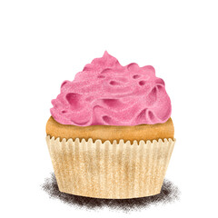 cupcake with pink icing