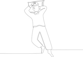 A man is sleeping. Sleep one-line drawing