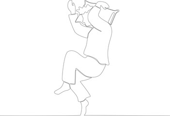 A man sleeping on his side. Sleep one-line drawing