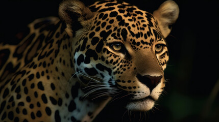 Plakat Leopard. Generative AI Art Illustration